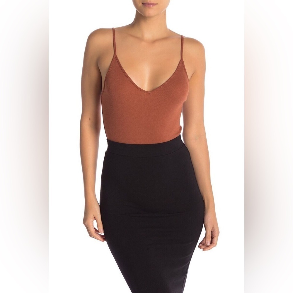 BP for Nordstrom/ V Neck Ribbed Thong Bodysuit NWT